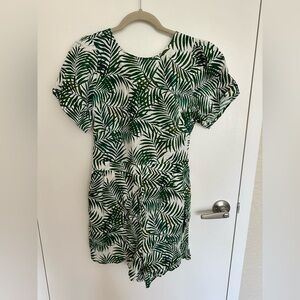 LOFT Tropical Green Leaf Dress